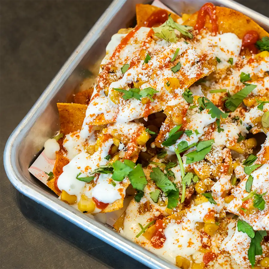 Sriracha Lime Elote Nachos